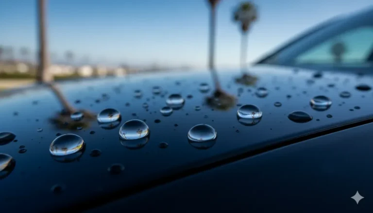 ceramic coating car hood close-up