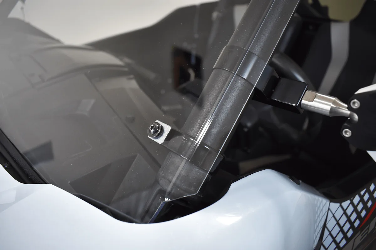 damaged polycarbonate windshield