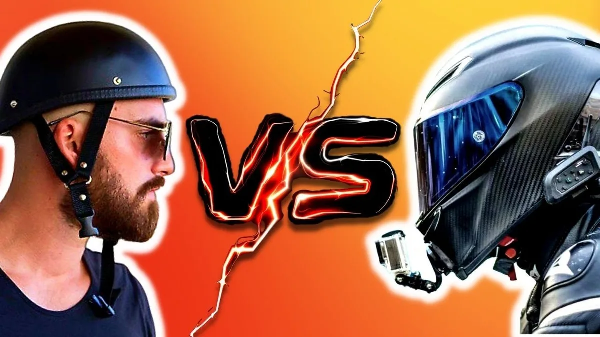full-face vs half-helmet motorcycle gear