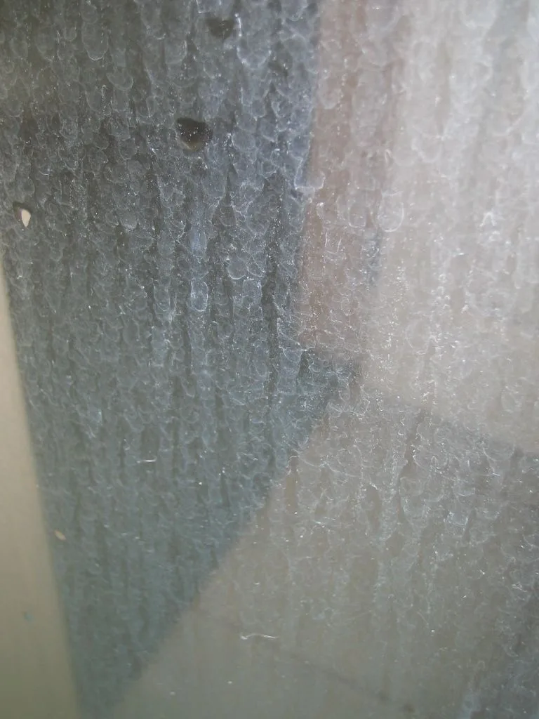 hard water stains on shower glass