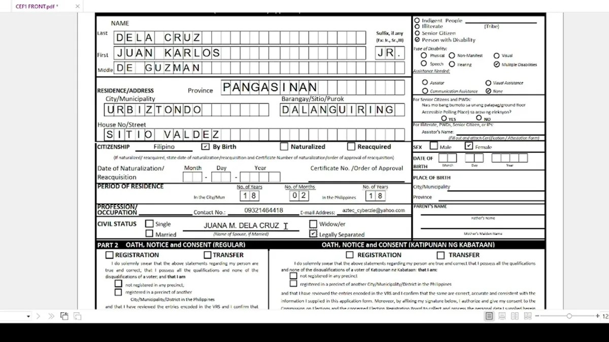 incomplete voter registration form mistake