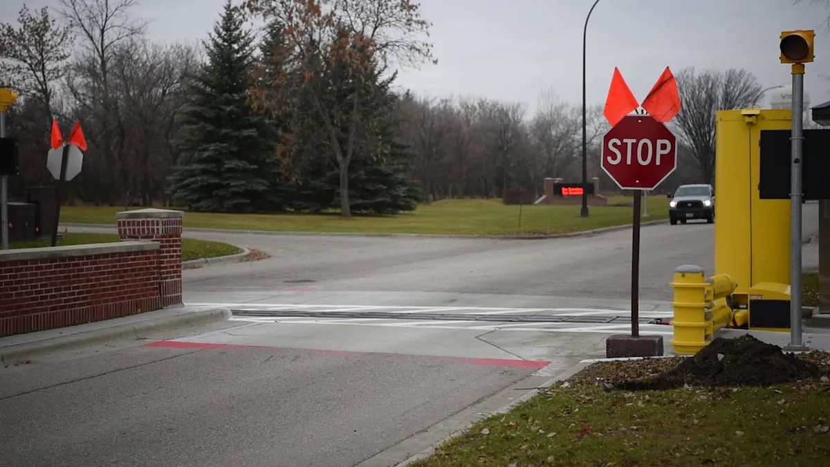 military base traffic sign