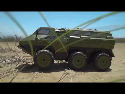 military vehicle on island base