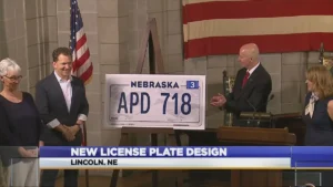 Nebraska license plate frame law and state name visibility requirements