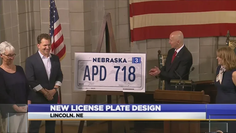 Nebraska license plate frame law and state name visibility requirements