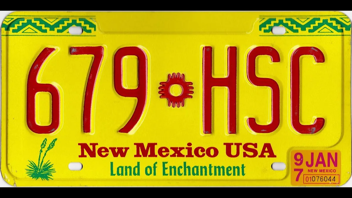 New Mexico license plate rules
