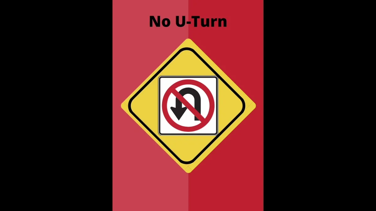 No U-turn sign