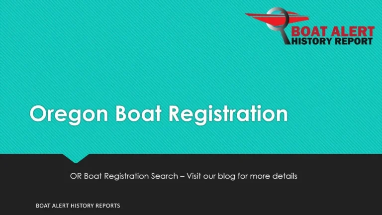 Oregon boat and trailer registration requirements and fees