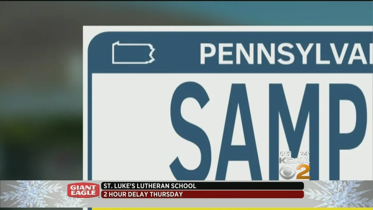 Pennsylvania license plate with registration sticker