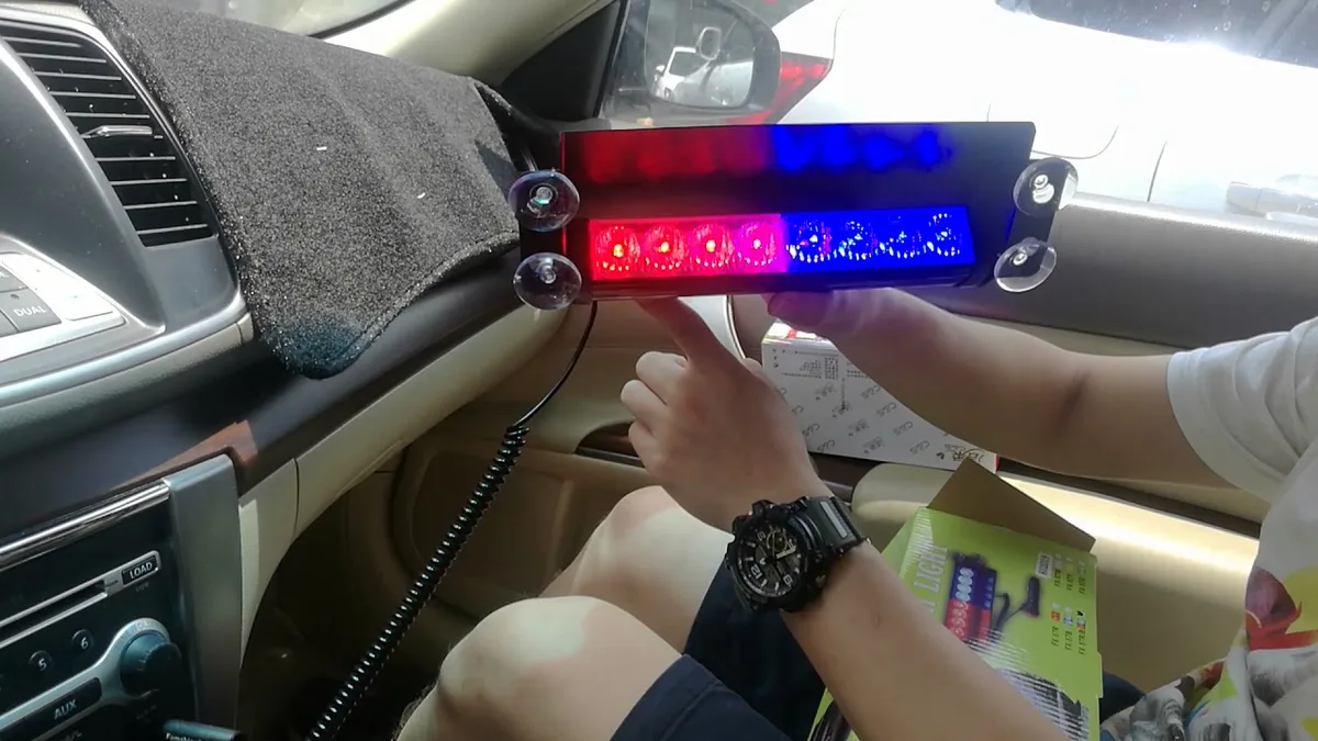 private car illegal blue lights