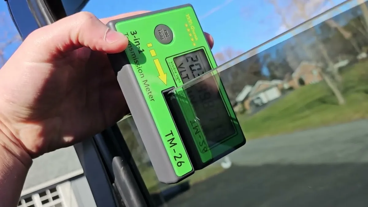 professional tint meter checking window darkness