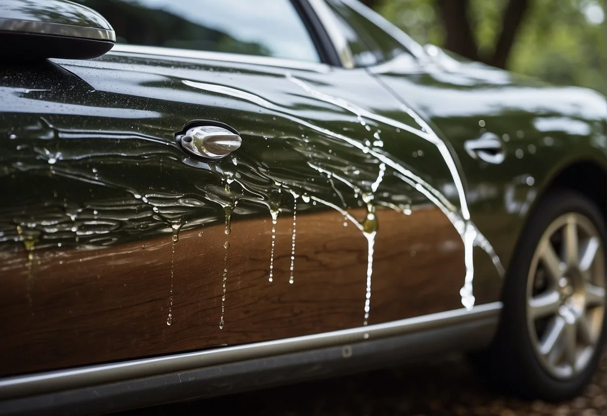 sap damage on car paint