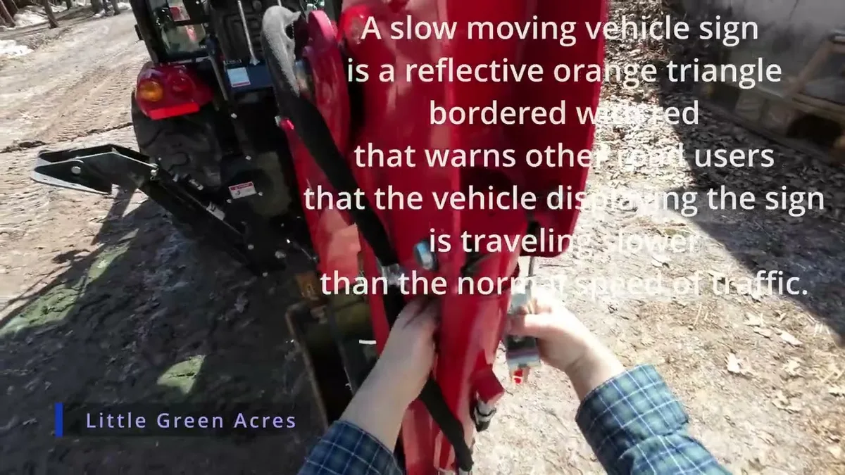 slow moving vehicle sign tractor