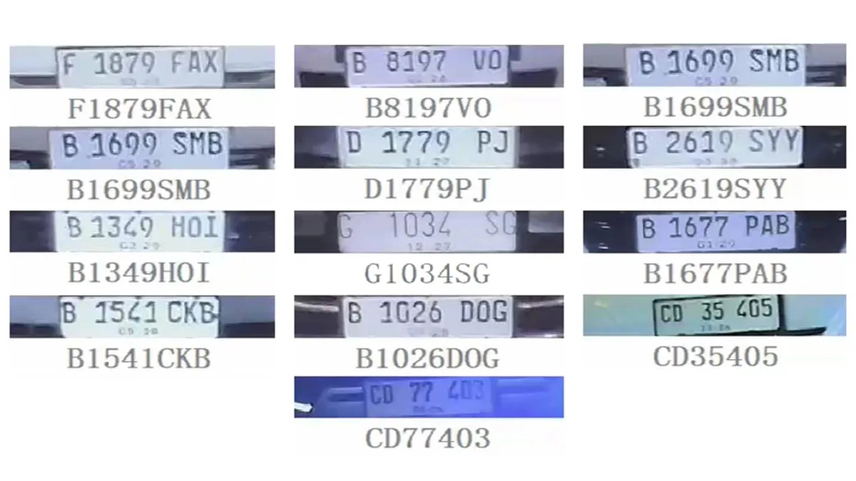 standard passenger vehicle plates