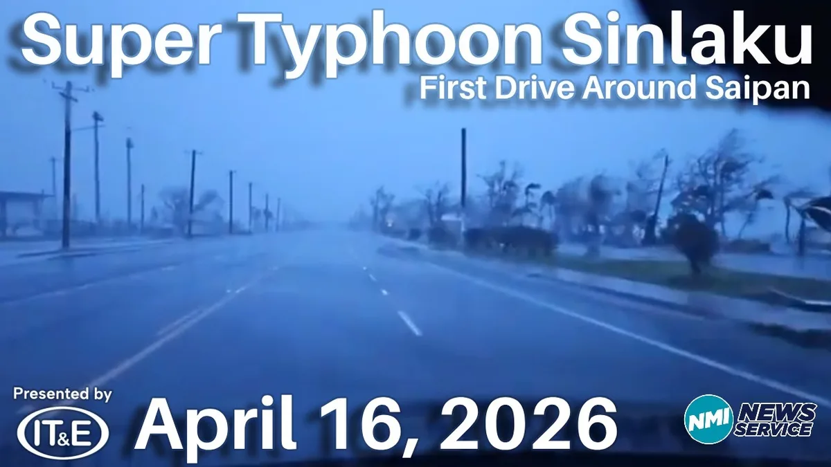 typhoon damage Saipan roads