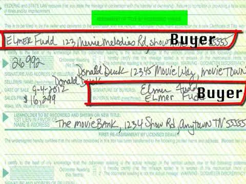 vehicle title certificate