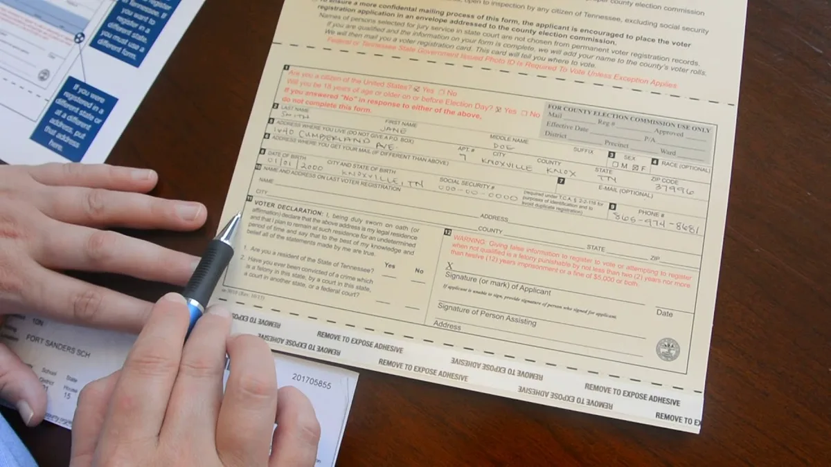 voter registration form at Guam DMV