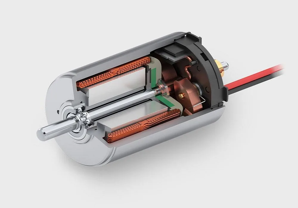 washing a brushed motor in deionized water